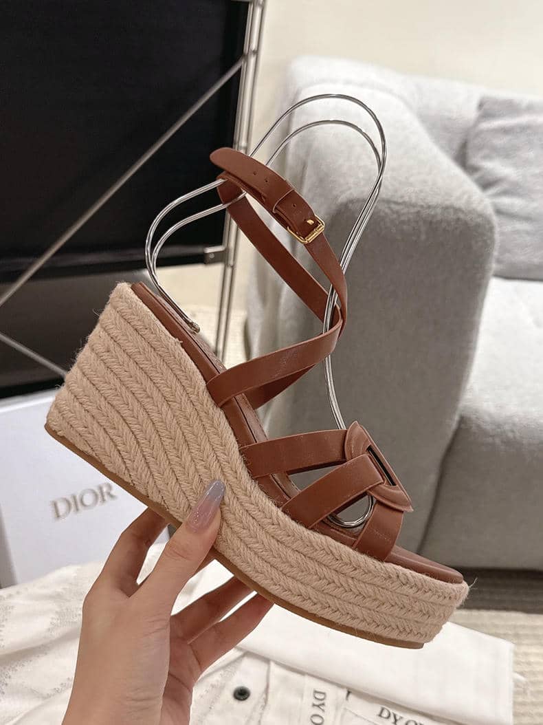 Dior Dway espadrille wedge sandals collection-3
